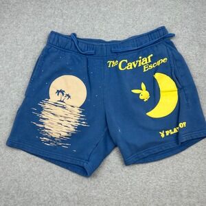 Playboy by PacSun Blue The Caviar Escape Graphic Sweat Shorts Small